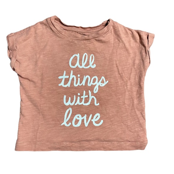 Lauren Conrad | Girls Organic Tee Shirt All Things With Love Size 12M - Picture 1 of 4